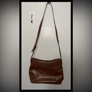 Etienne Aigner Genuine Brown Leather Handbag Medium 3 Compartment Space